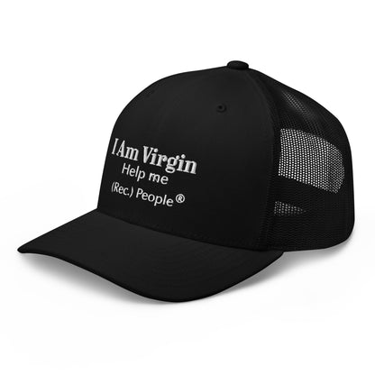 I Am Virgin gorra trucker mensaje blanco (3 colores)