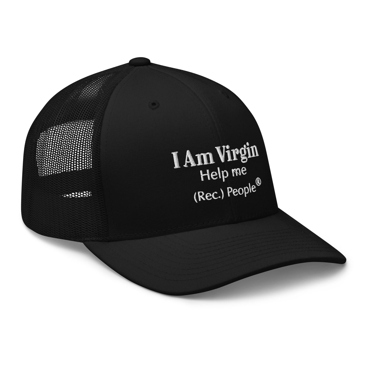 I Am Virgin gorra trucker mensaje blanco (3 colores)