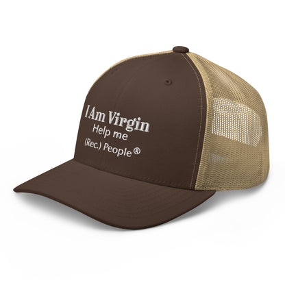 I Am Virgin gorra trucker mensaje blanco (3 colores)