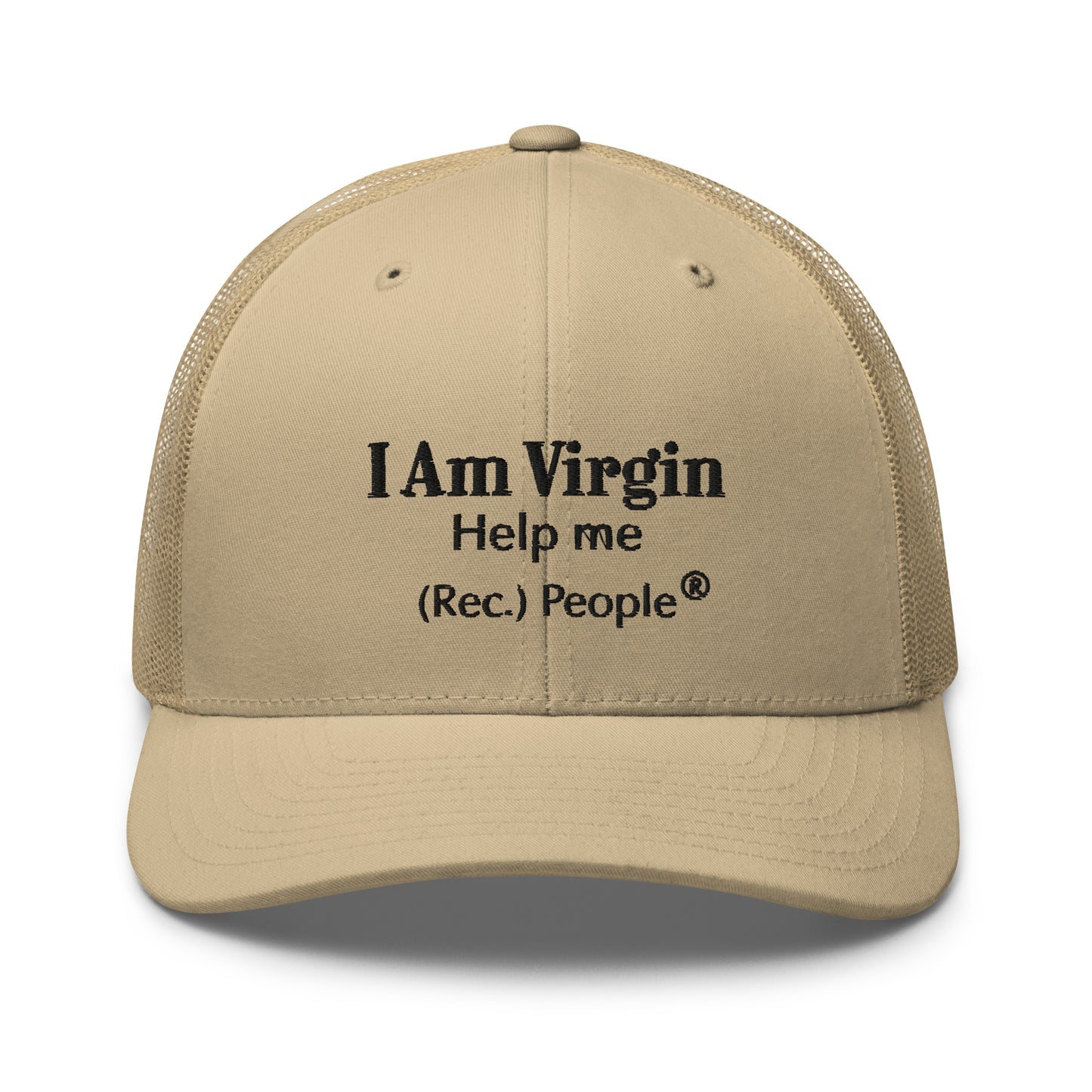 I Am Virgin gorra trucker mensaje negro (3 colores)