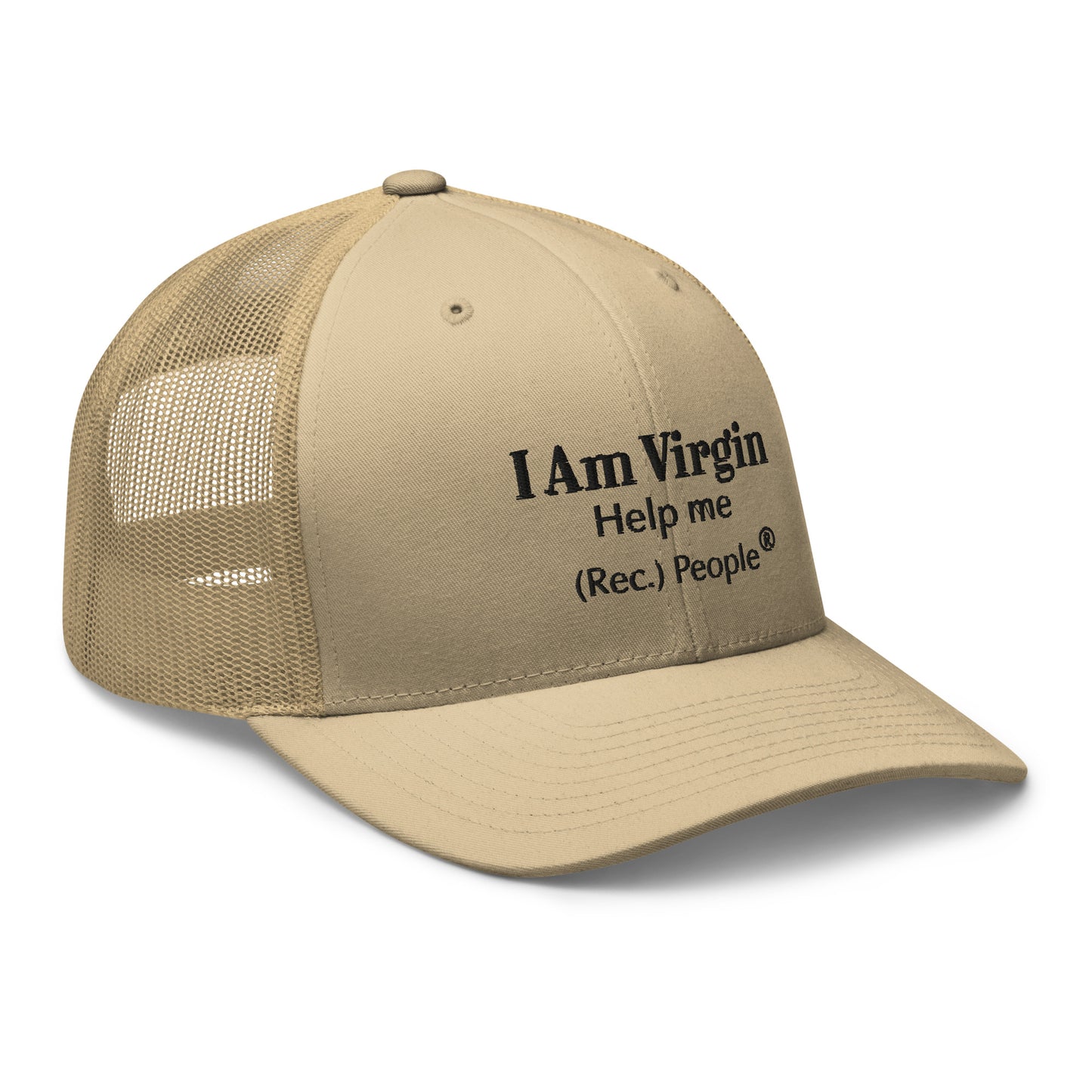 I Am Virgin gorra trucker mensaje negro (3 colores)