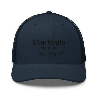 I Am Virgin gorra trucker mensaje negro (3 colores)