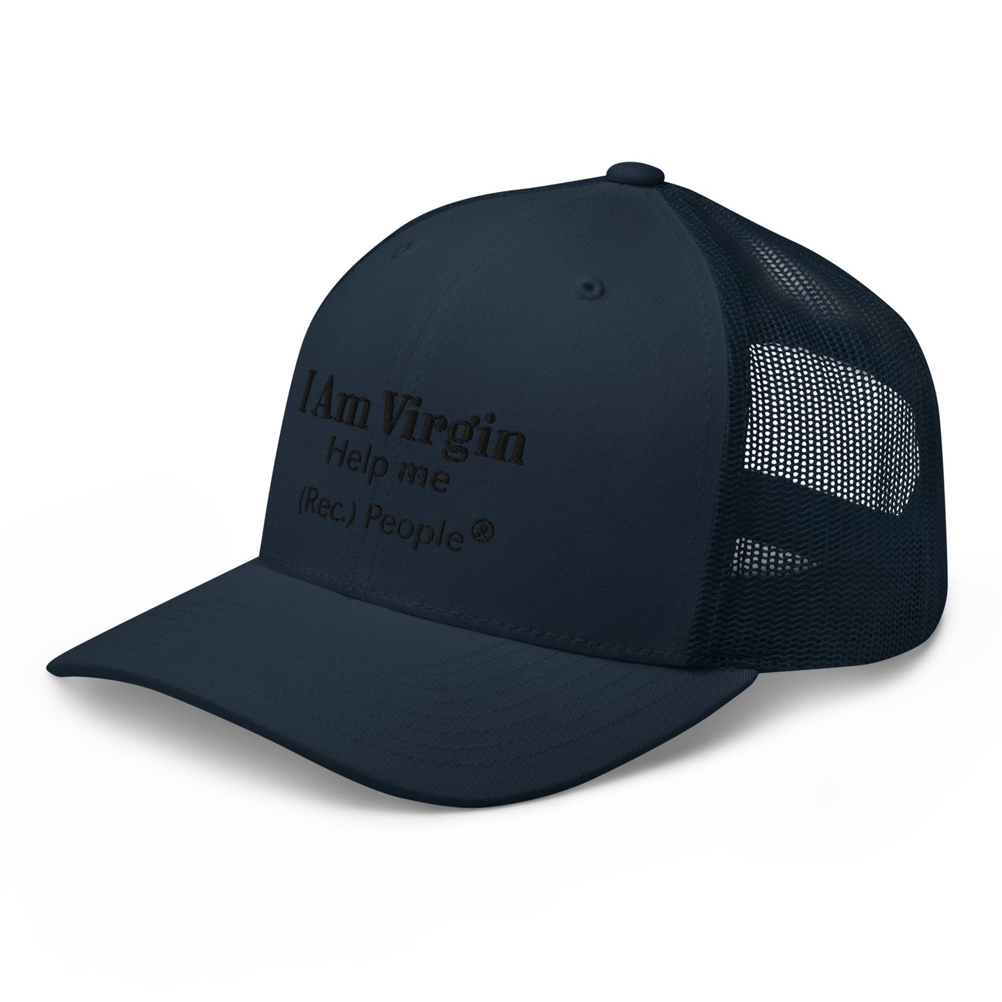 I Am Virgin gorra trucker mensaje negro (3 colores)