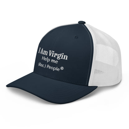 I Am Virgin gorra trucker mensaje blanco (3 colores)