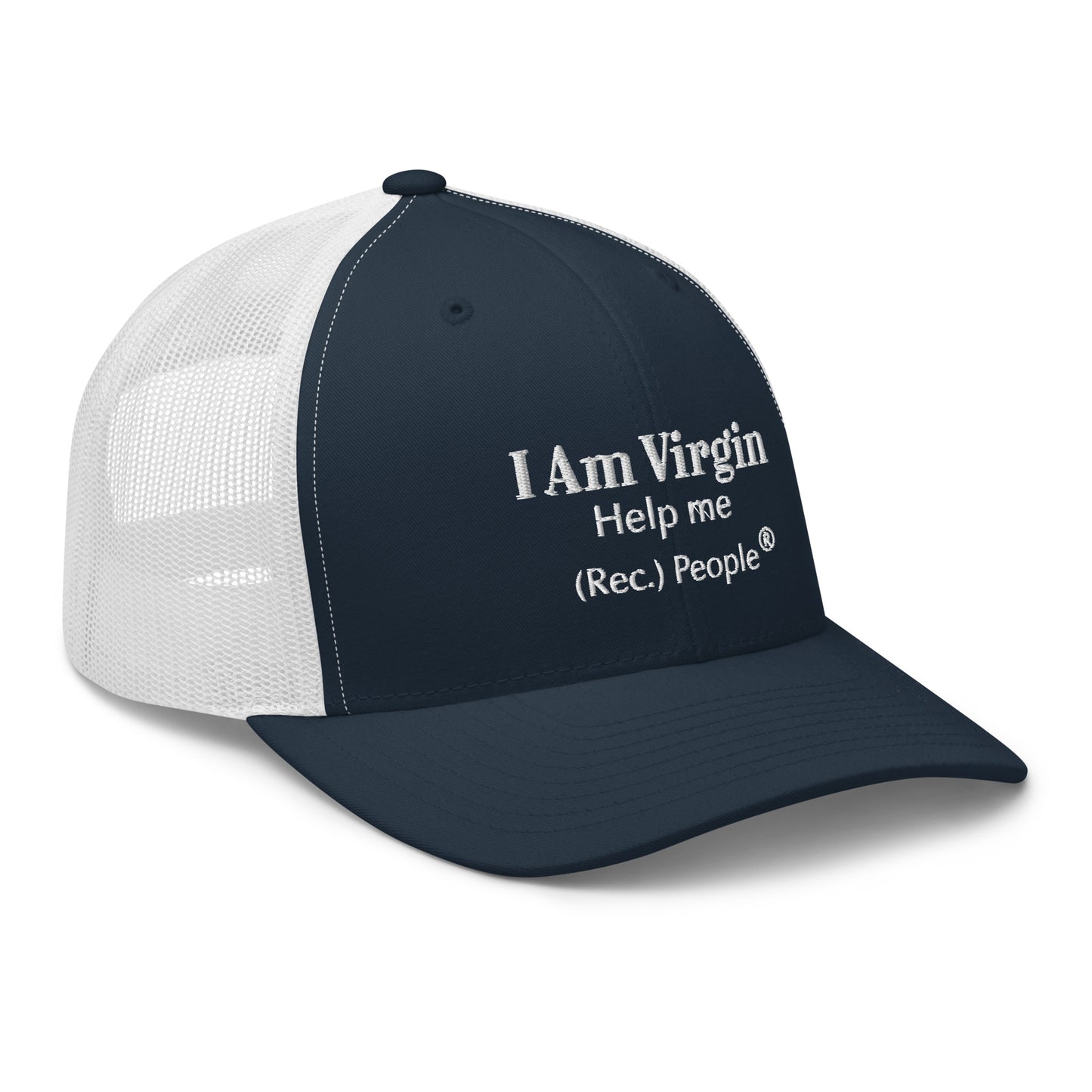 I Am Virgin gorra trucker mensaje blanco (3 colores)