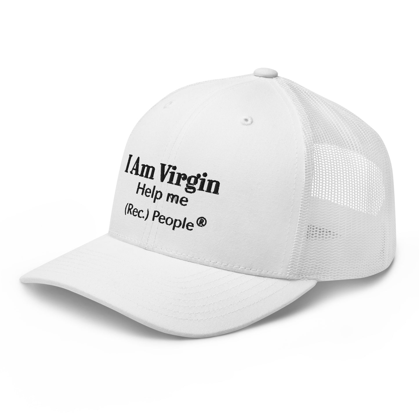 I Am Virgin gorra trucker mensaje negro (3 colores)