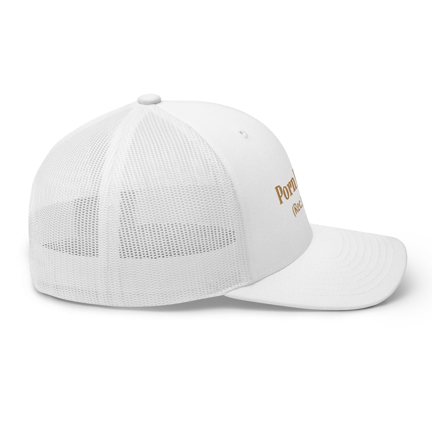 Porn People Gold Couture gorra trucker blanca