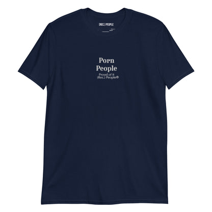 Porn People camiseta azul marino bordada