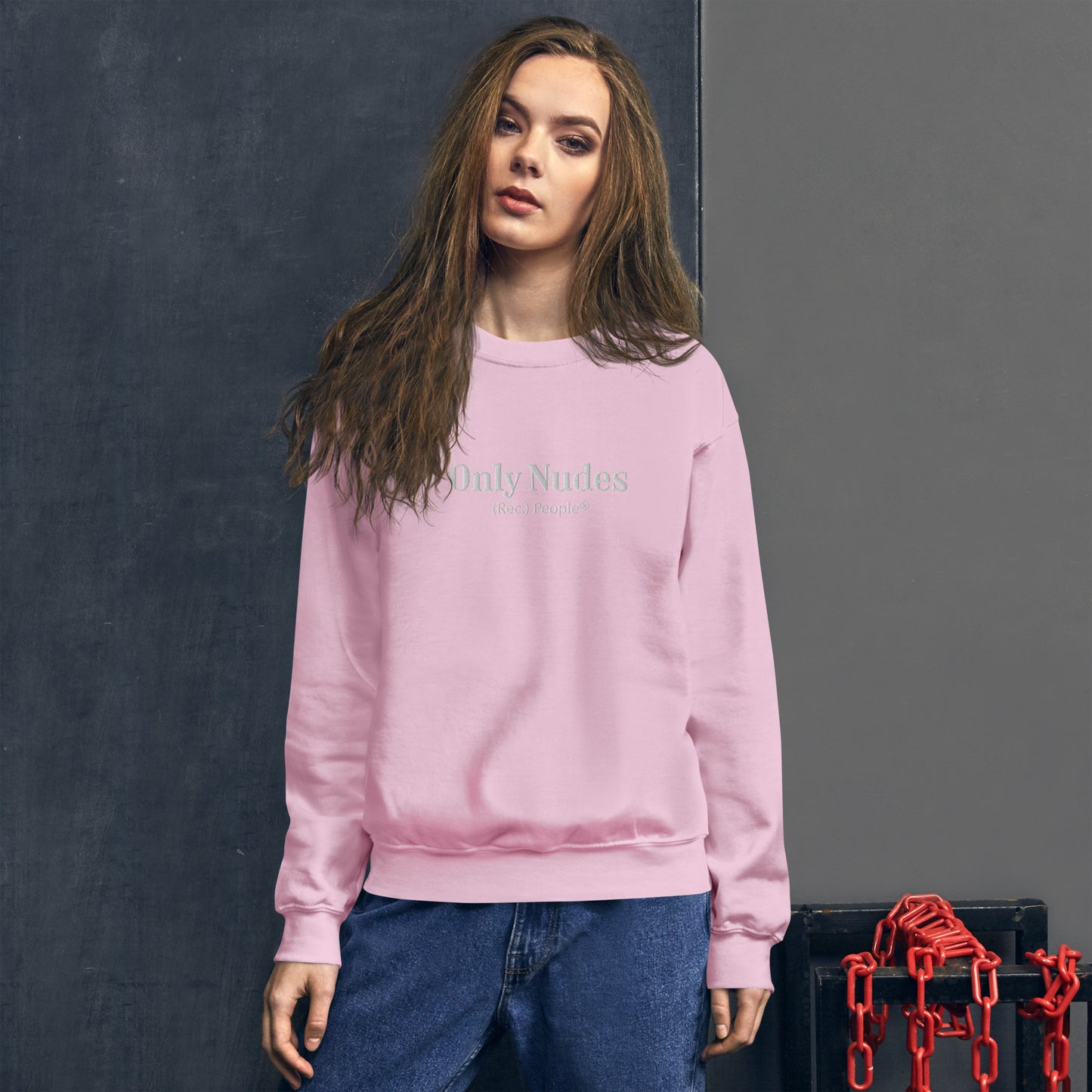 Only Nudes sudadera sin capucha rosa