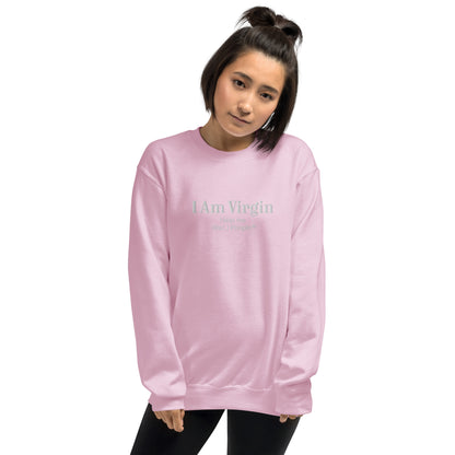 I Am Virgin sudadera sin capucha rosa